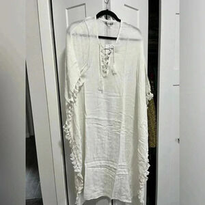 Walter Baker Ivory Acapulco Kaftan Swim/Party Dress, One Size. Kimono
